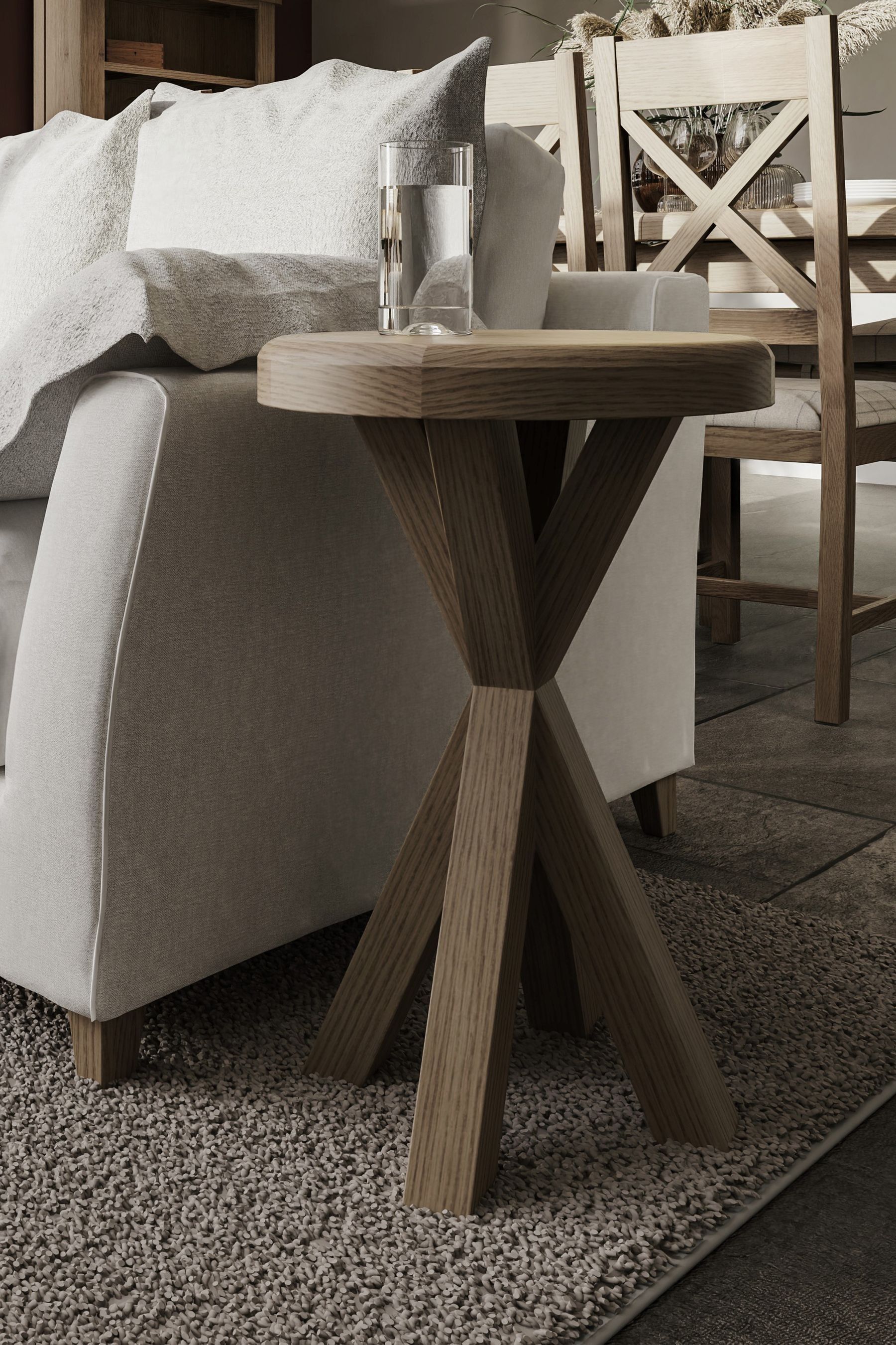 Buy K Interiors Brown Embleton Round Side Table from the Next UK online