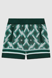 Reiss Green Multi Jack Senior Knitted Elasticated Waistband Shorts - Image 2 of 6