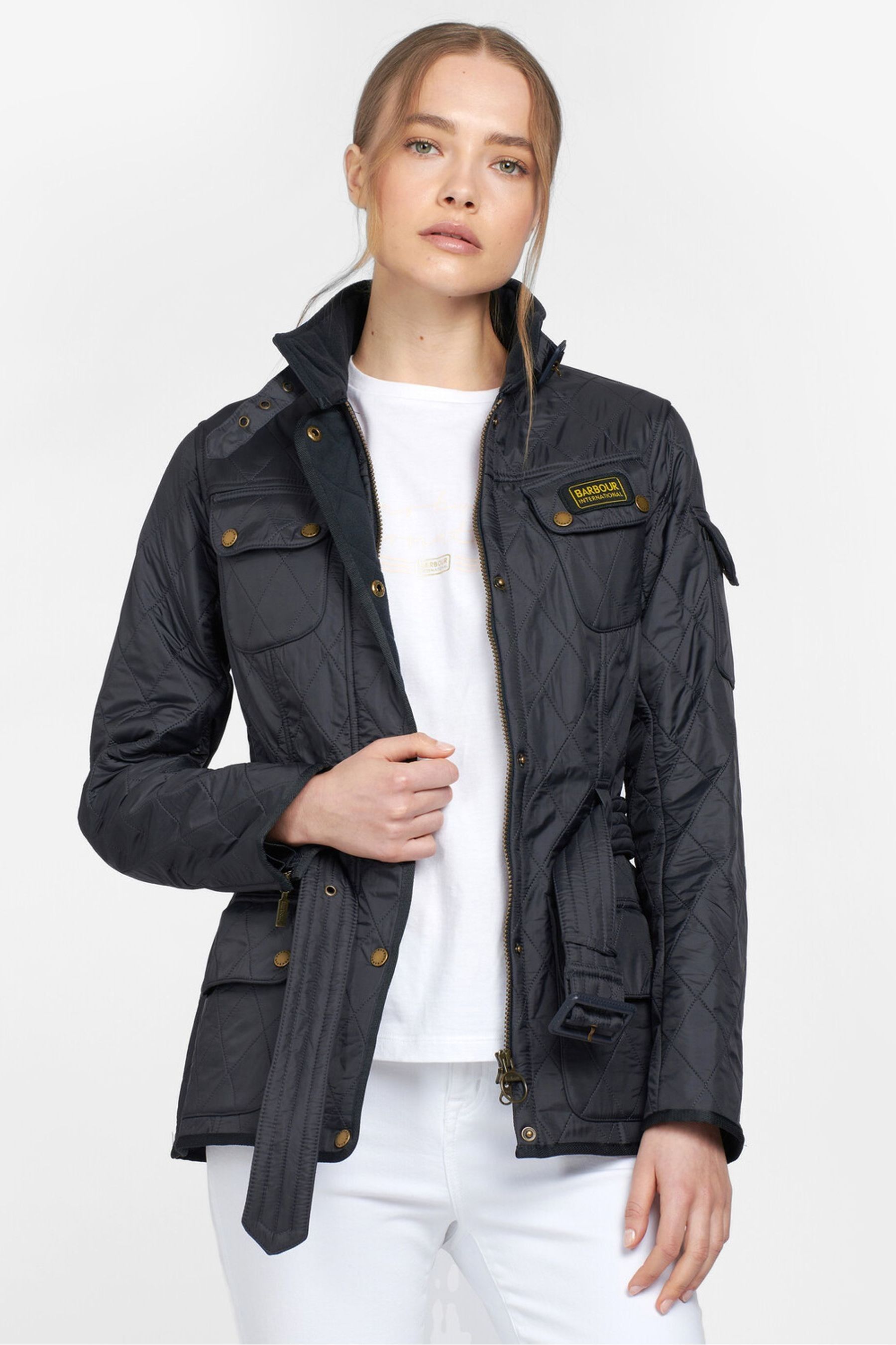 Barbour international navy on sale