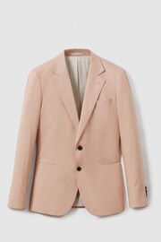 Reiss Pink Kin Slim Fit Single Breasted Linen Blazer - Image 2 of 7