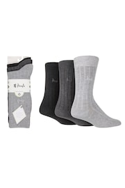 Pringle Grey Classic Bamboo Rib Socks - Image 5 of 7