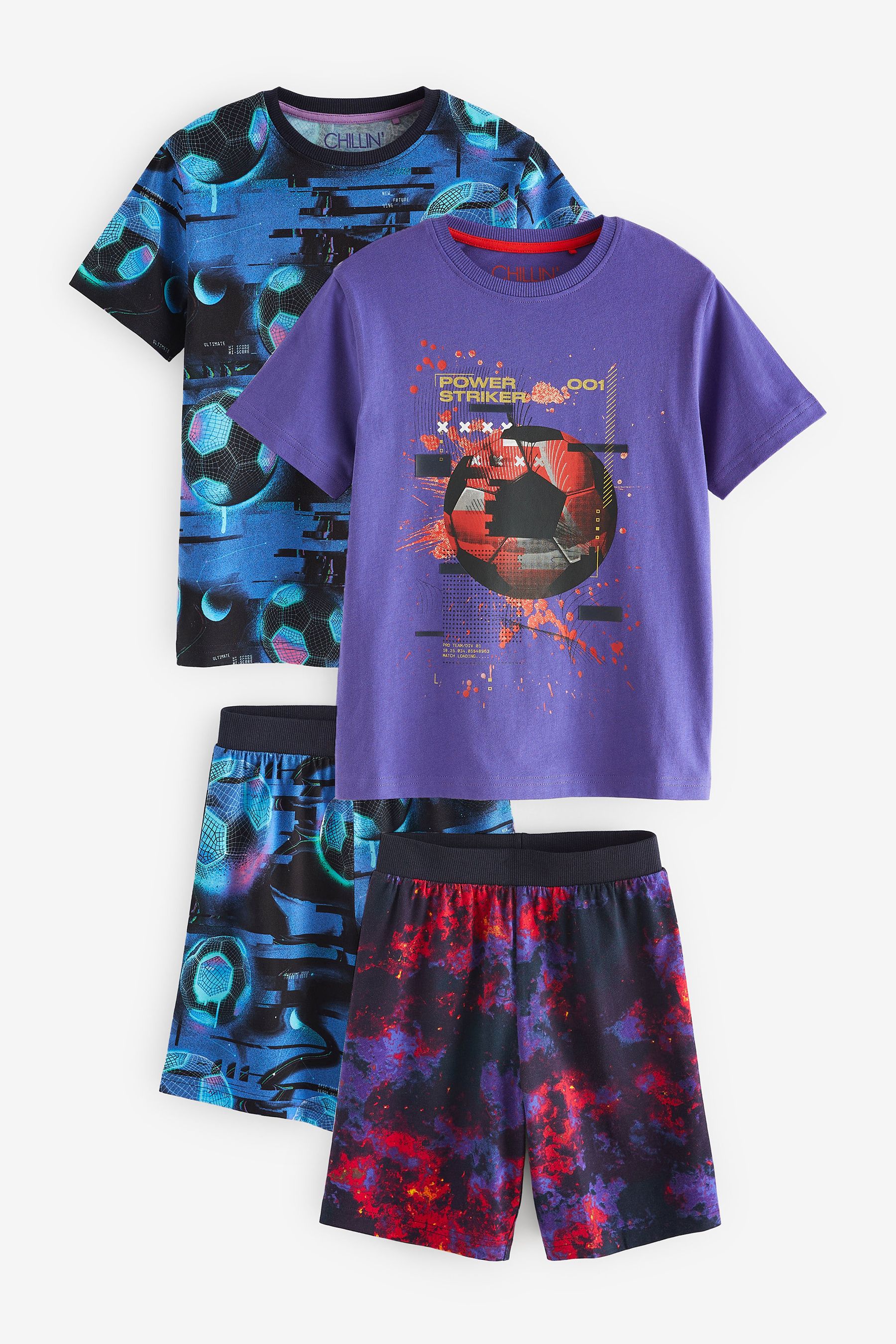 Buy Blue Purple Football Short Pyjamas 2 Pack 5 16yrs from Next Luxembourg