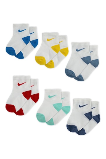 Nike White Ankle Socks 6 Pack Infant