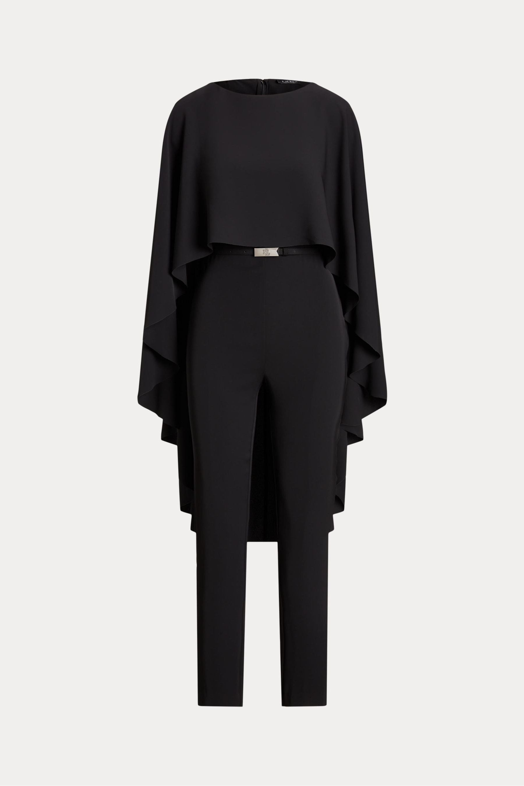 Buy Lauren Ralph Lauren Okliony Belted Cape Georgette Black Jumpsuit from Next Luxembourg