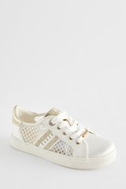 Baker by Ted Baker Girls Diamanté Lace Up Trainers - Image 1 of 7
