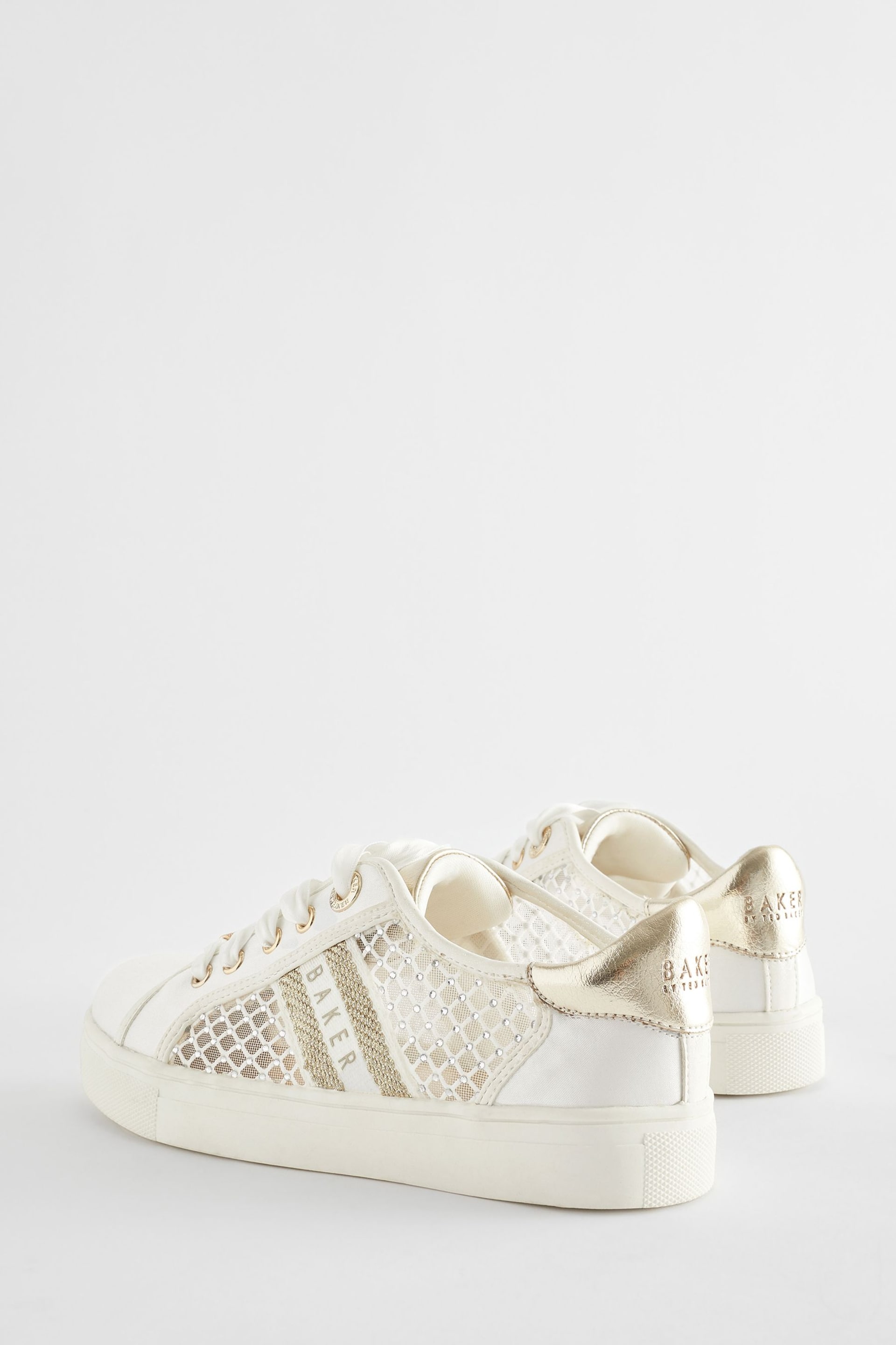 Baker by Ted Baker Girls Diamanté Lace Up Trainers - Image 4 of 7