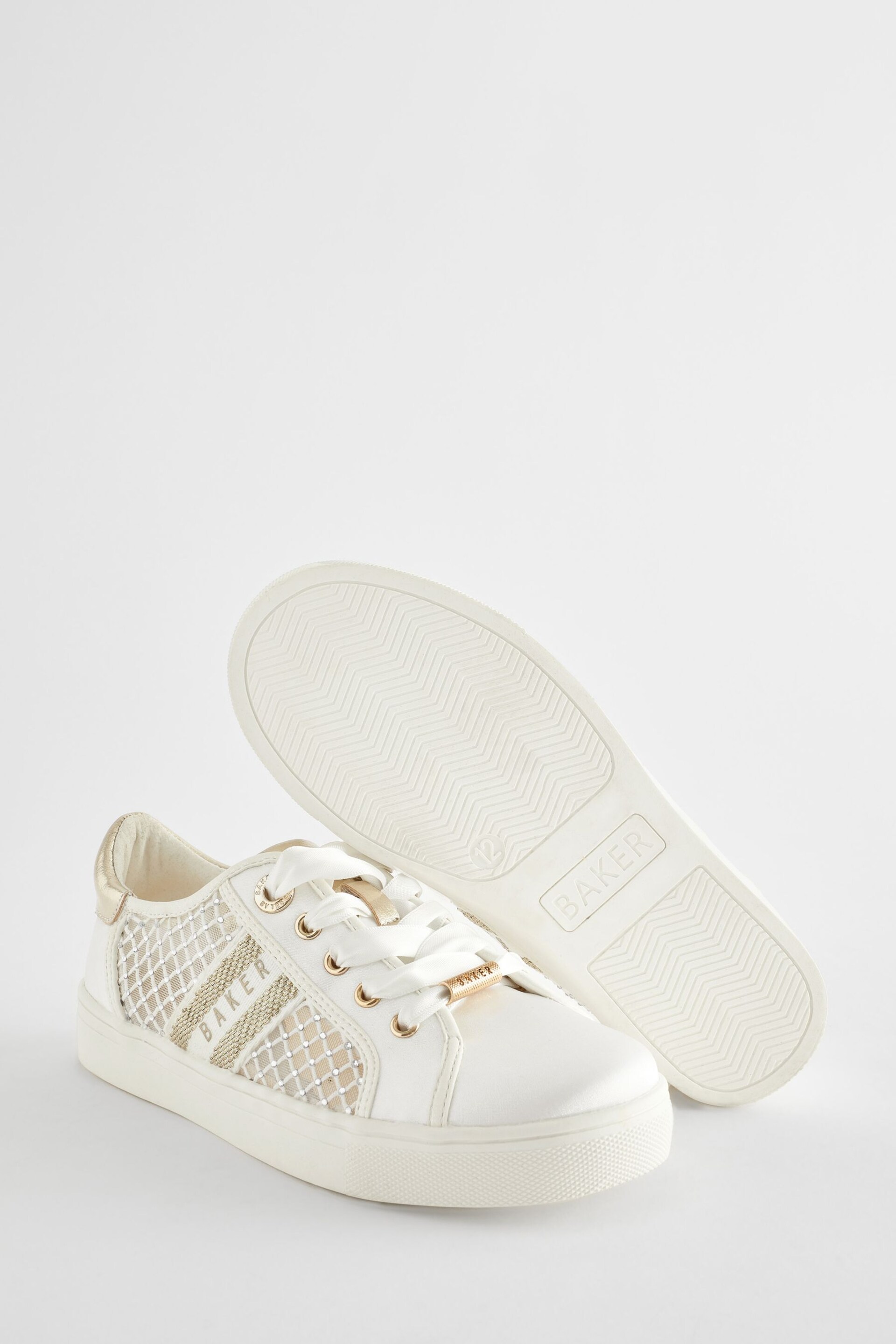 Baker by Ted Baker Girls Diamanté Lace Up Trainers - Image 5 of 7