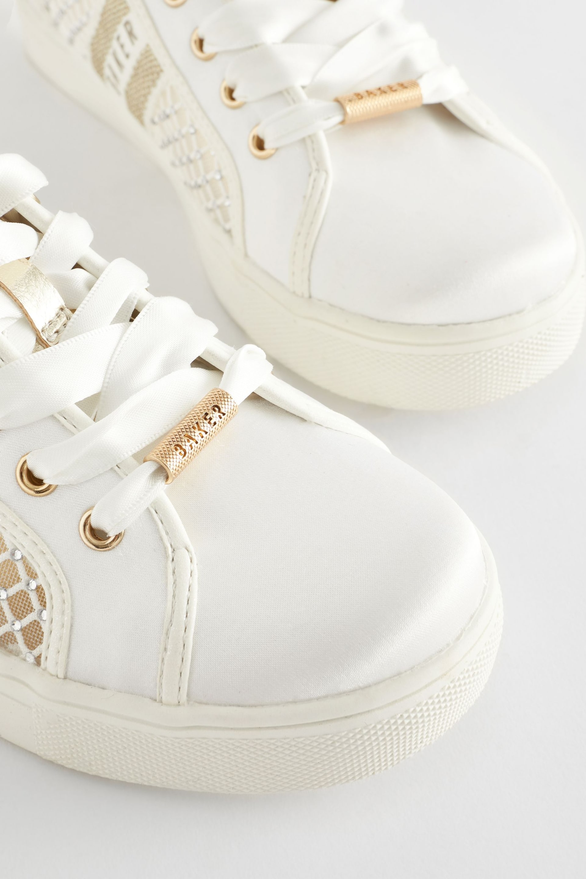 Baker by Ted Baker Girls Diamanté Lace Up Trainers - Image 7 of 7