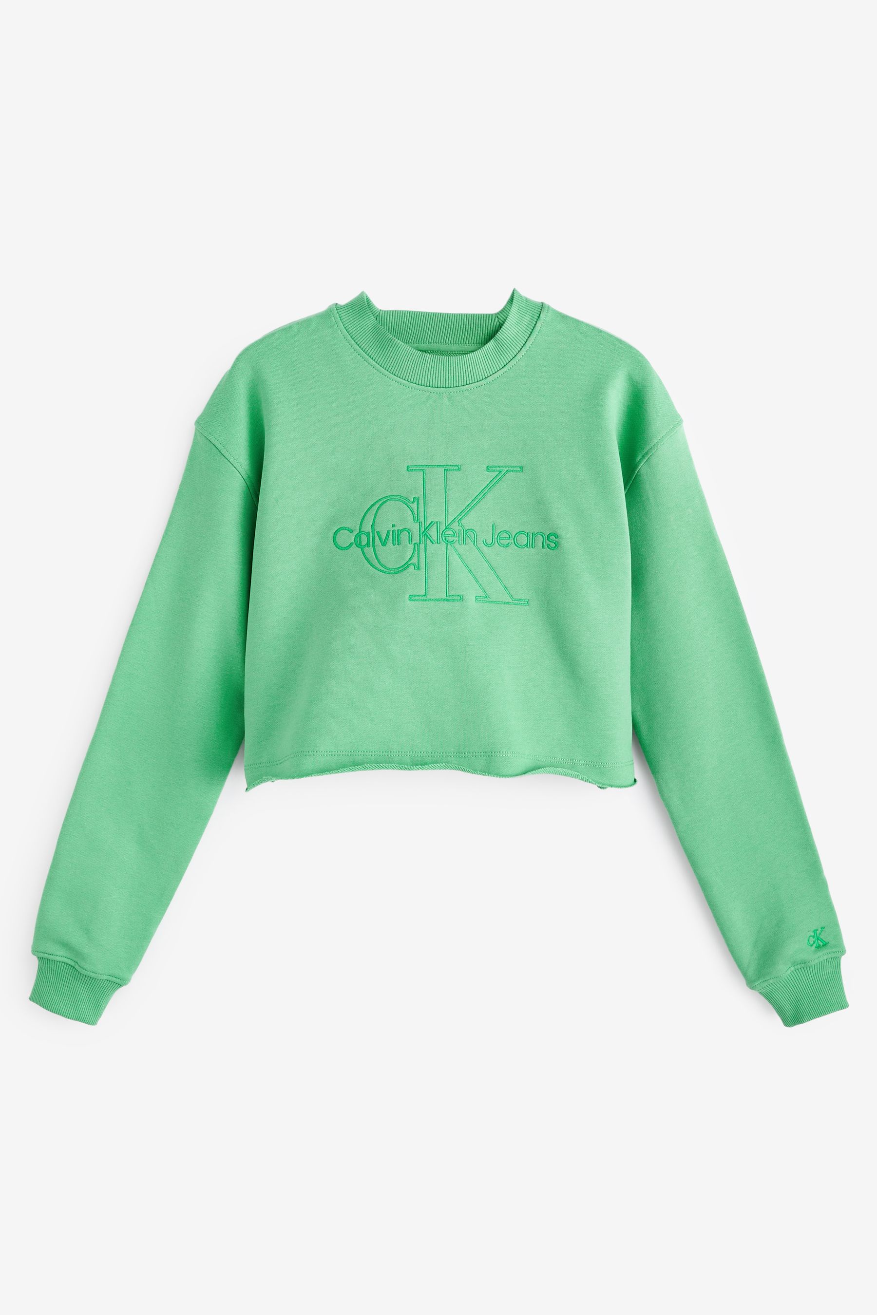 Buy Calvin Klein Jeans Green Embroidered Monolog Jumper from Next Luxembourg
