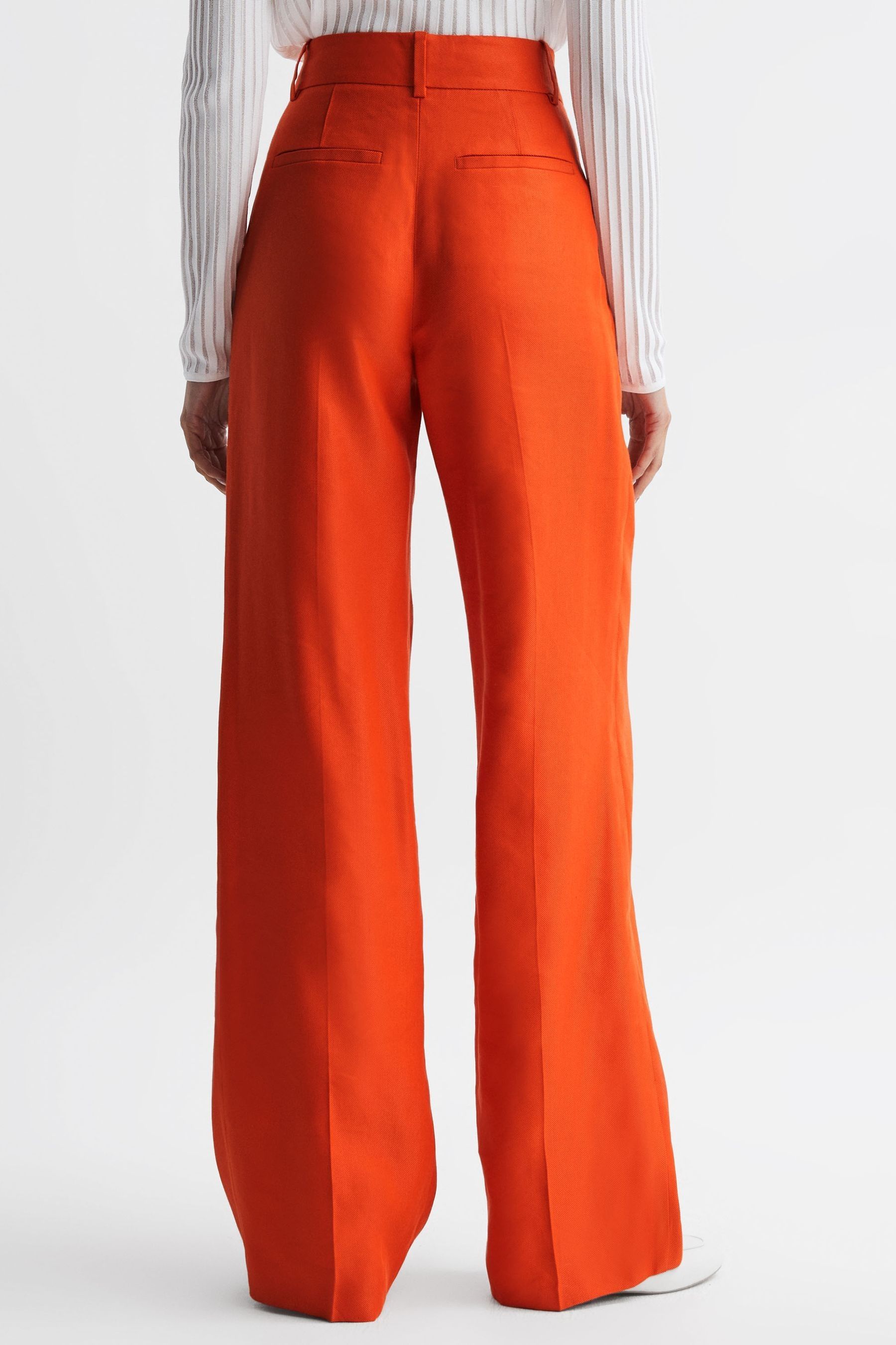 Reiss Orange Hollie Wide Leg Linen Trousers
