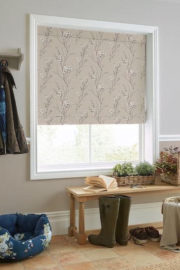 Laura Ashley Natural Pussy Willow Made to Measure Roman Blind
