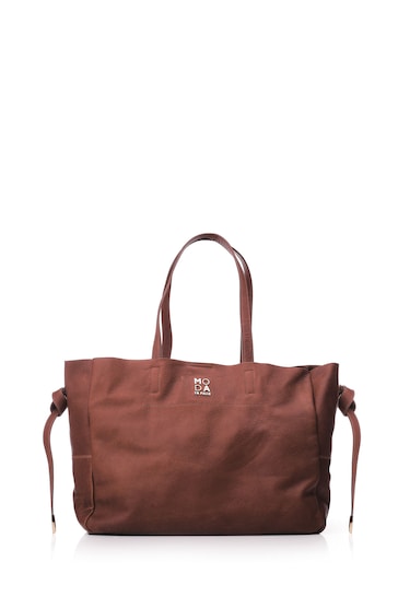 Moda in Pelle Natural Large Leather Tote