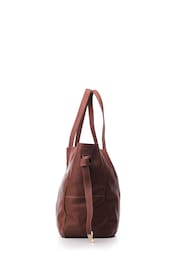 Moda in Pelle Natural Large Leather Tote - Image 4 of 5