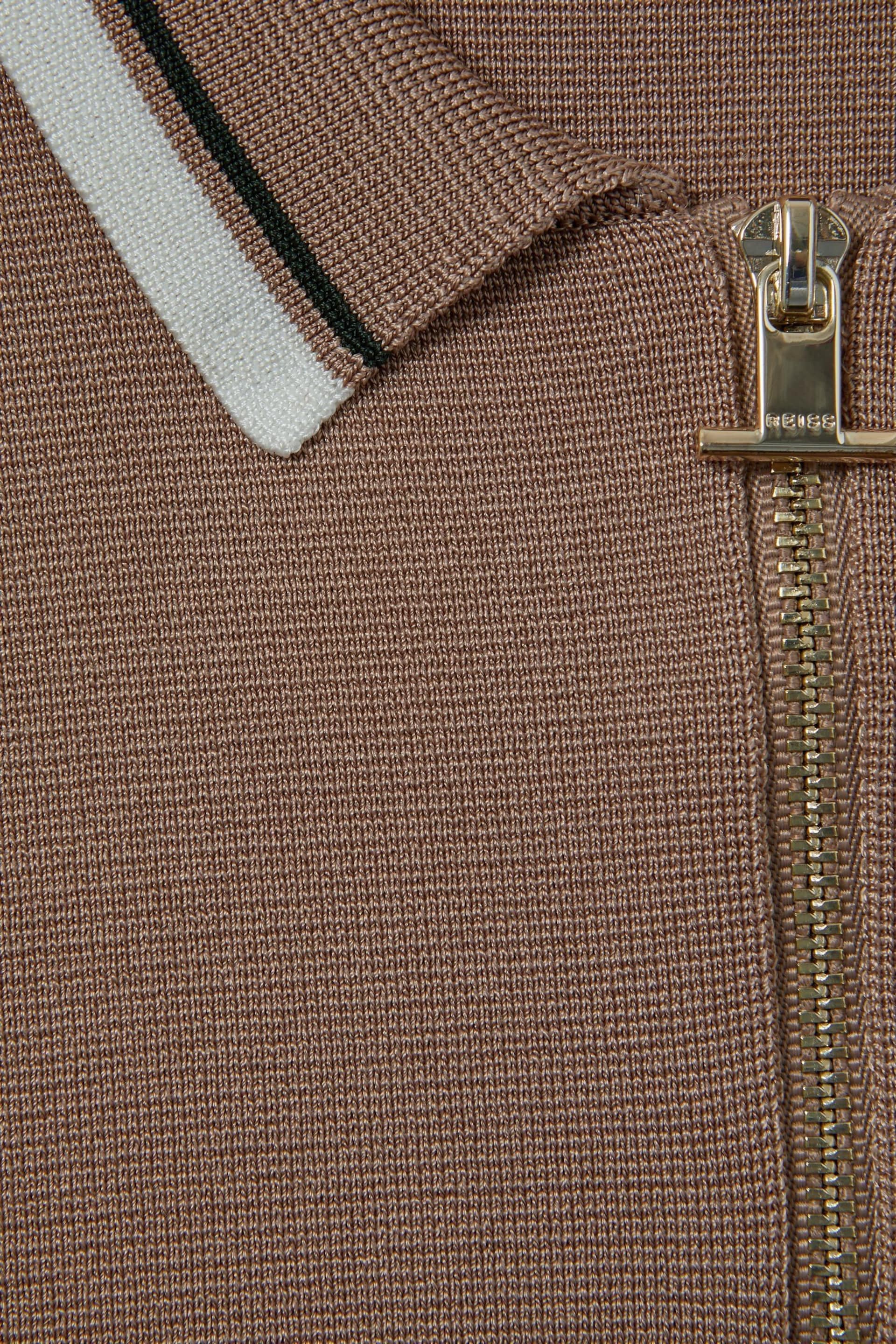 Reiss Warm Taupe Chelsea Senior Half-Zip Polo Shirt - Image 3 of 3