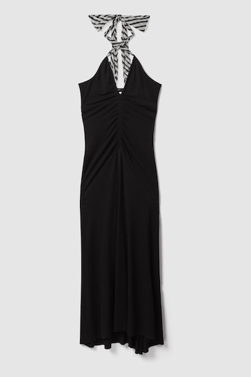 Reiss Black Iris Bodycon Jersey Maxi Dress