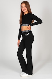 Pineapple Black Tape Girls Long Sleeve Crop Top - Image 3 of 5