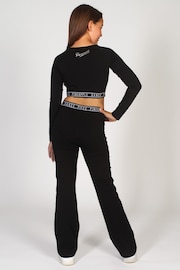 Pineapple Black Tape Girls Long Sleeve Crop Top - Image 4 of 5