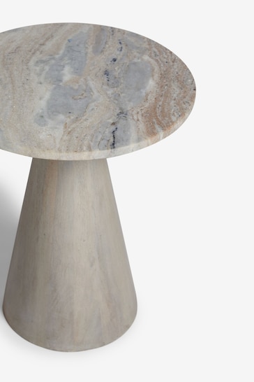 Grey Marble Trumpet Side Table