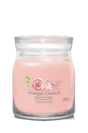 Yankee Candle Pink Signature Medium Jar Scented Candle Fresh Cut Roses