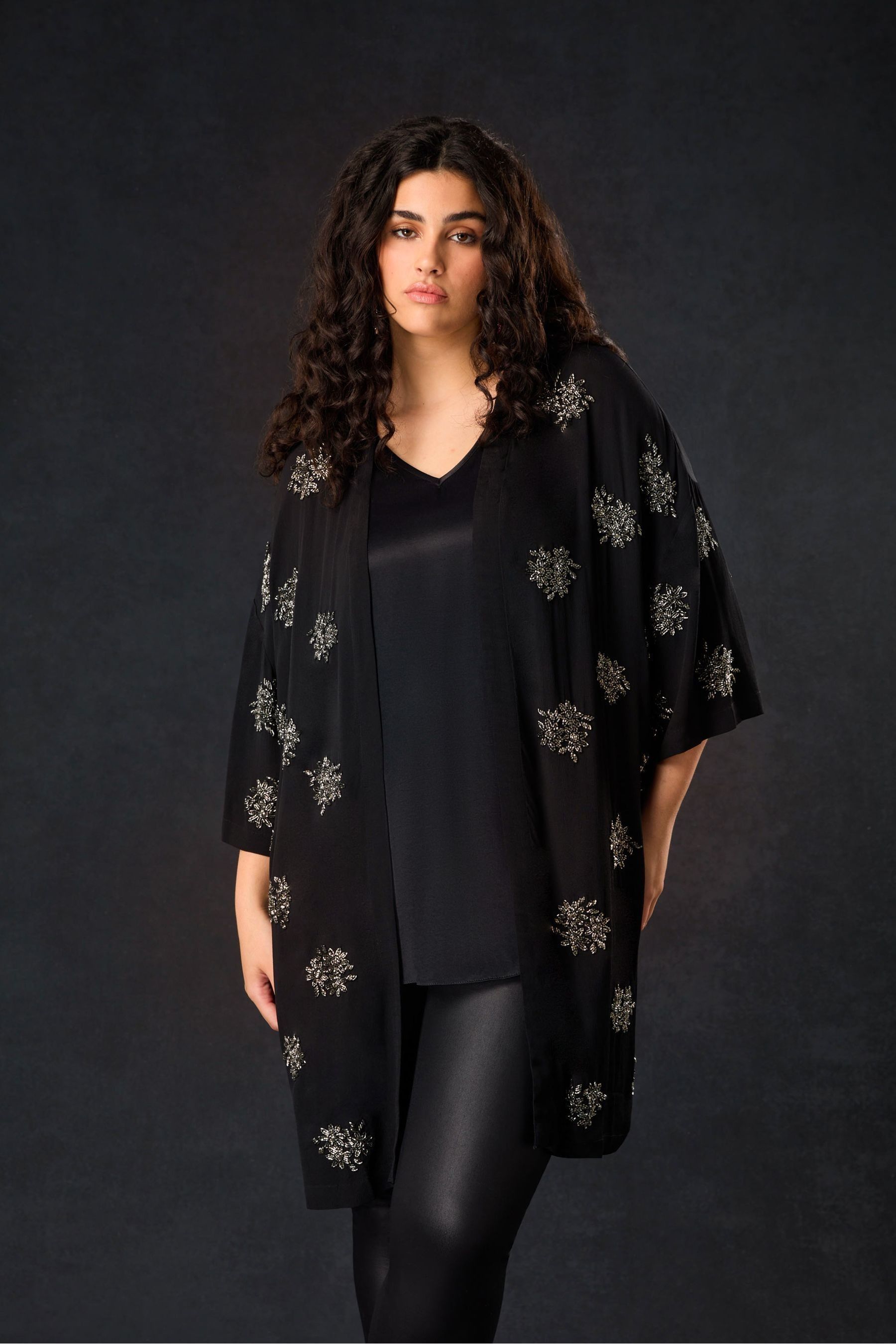 Buy Live Unlimited Black Curve Embellished Beaded Edge to Edge Jacket from the Next UK online shop