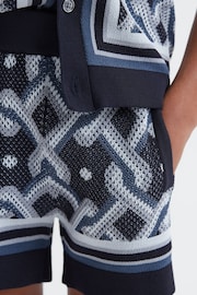 Reiss Navy Multi Jack Junior Knitted Elasticated Waistband Shorts - Image 4 of 6