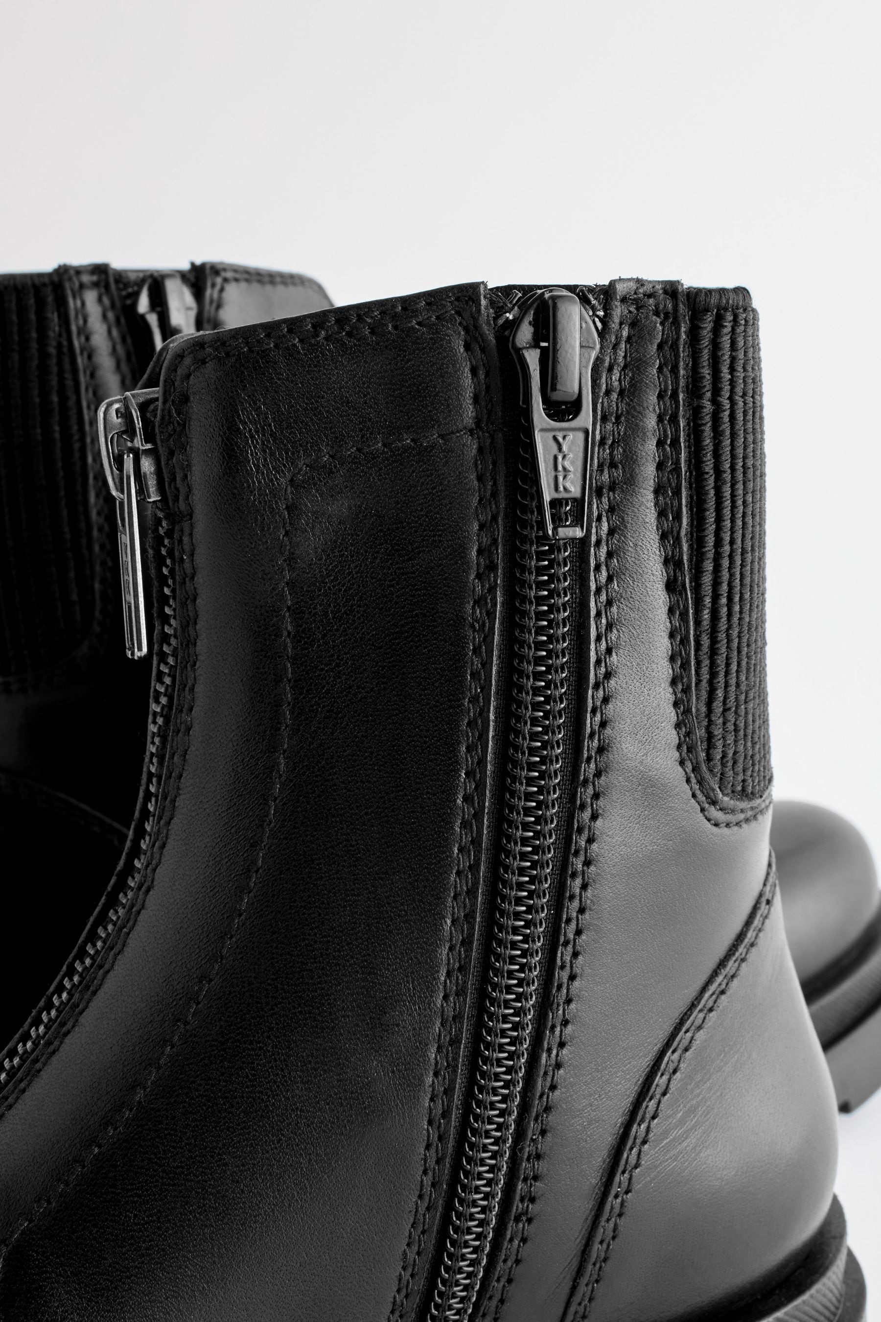 Black ankle boots hotsell with zip at front