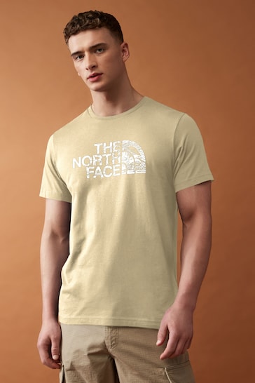 The North Face Beige Mens Woodcut Dome Short Sleeve T-Shirt