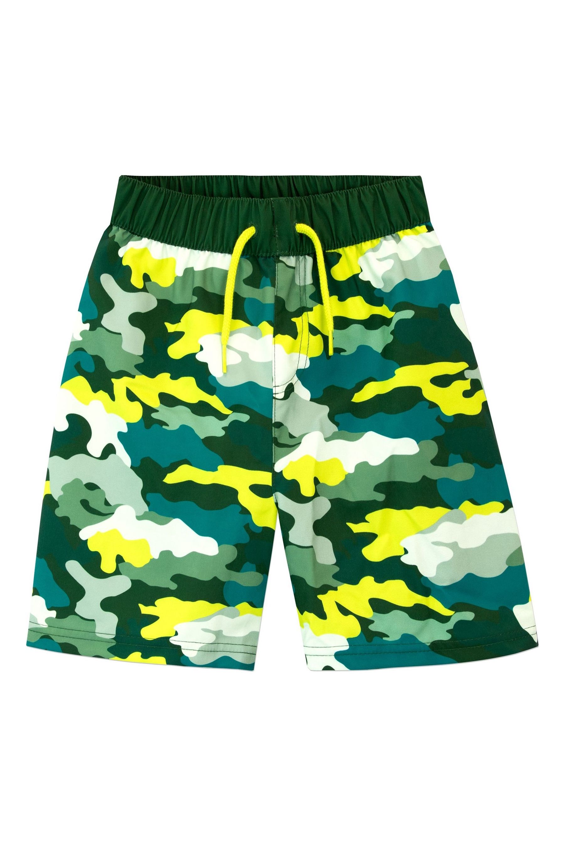 Harry Bear Green Boys Camo Swim Shorts