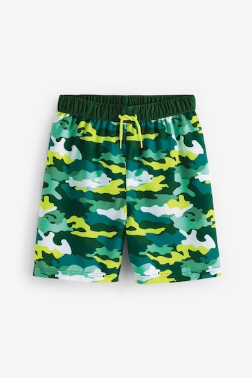 Harry Bear Green Boys Camo Swim Shorts
