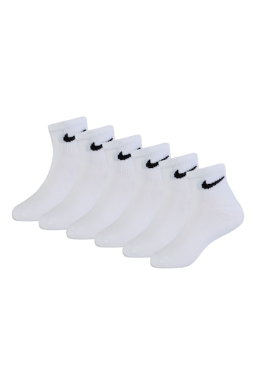 Nike White Mid Socks 6 Pack Little Kids
