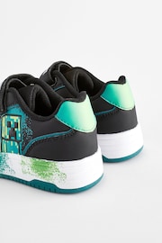 Black/Green Minecraft One Strap Elastic Lace Trainers - Image 3 of 6