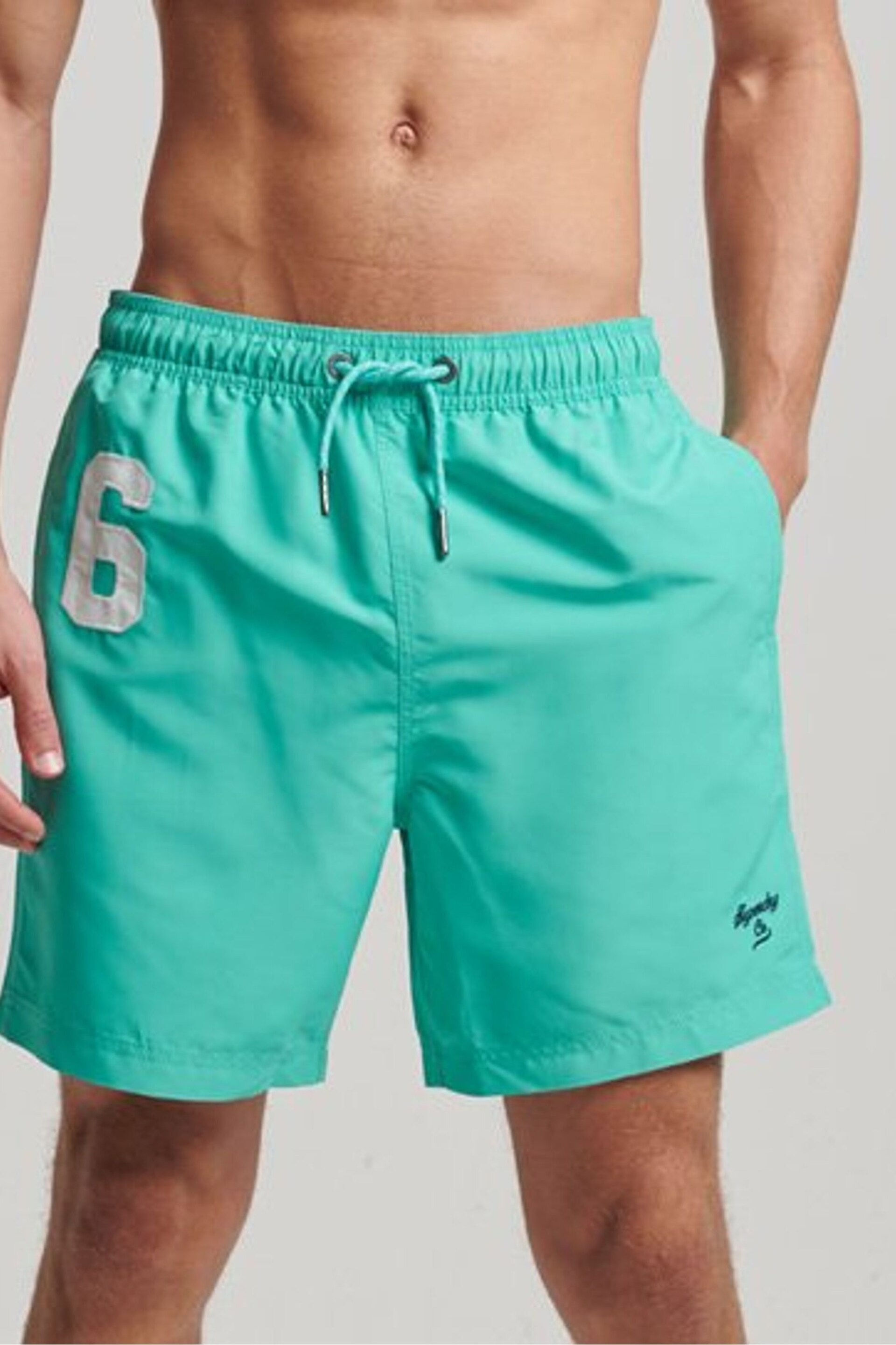 Superdry Green Polo Swim Shorts - Image 1 of 3