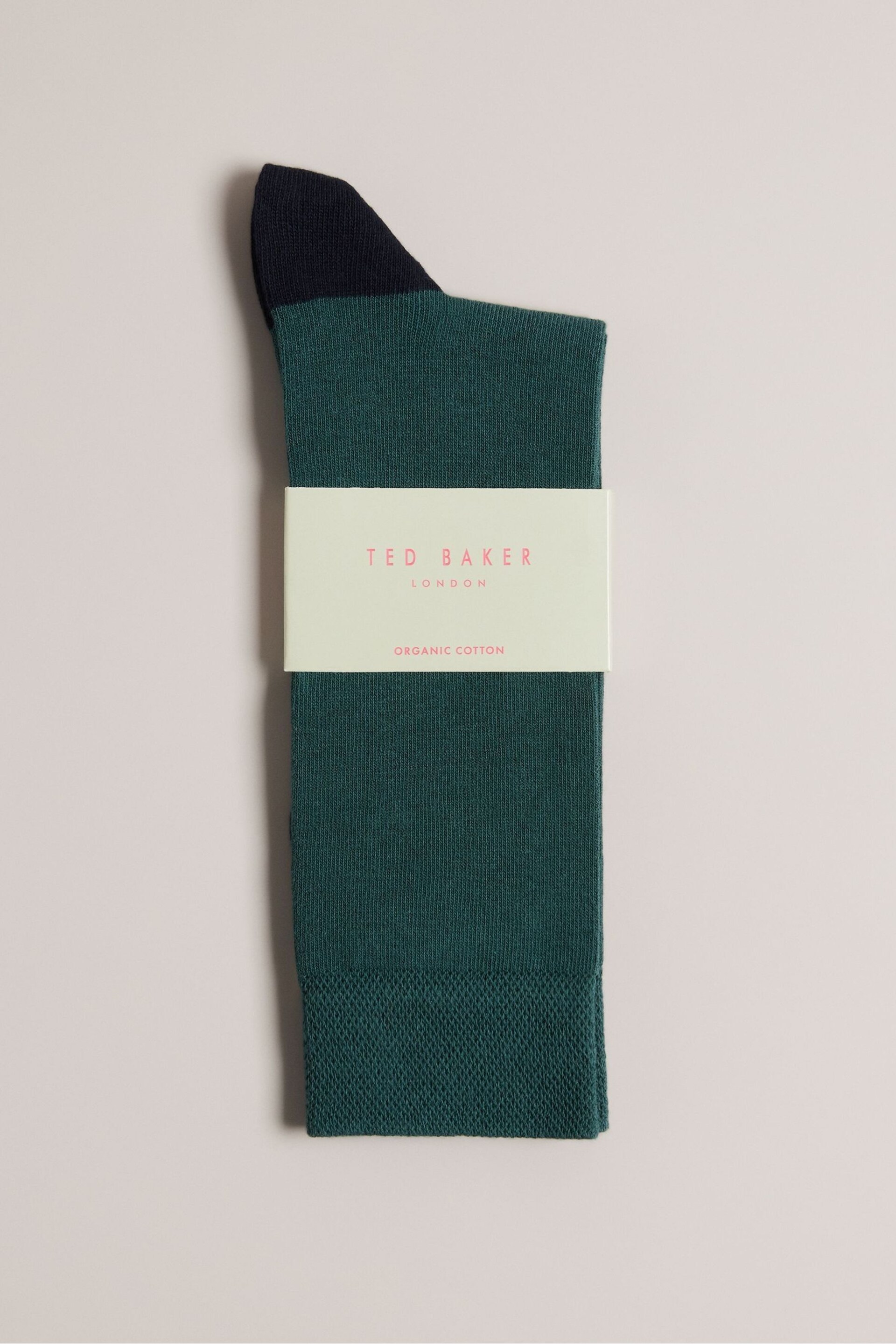 Ted Baker Green Corecol Socks With Contrast Colour Heel And Toe - Image 2 of 3