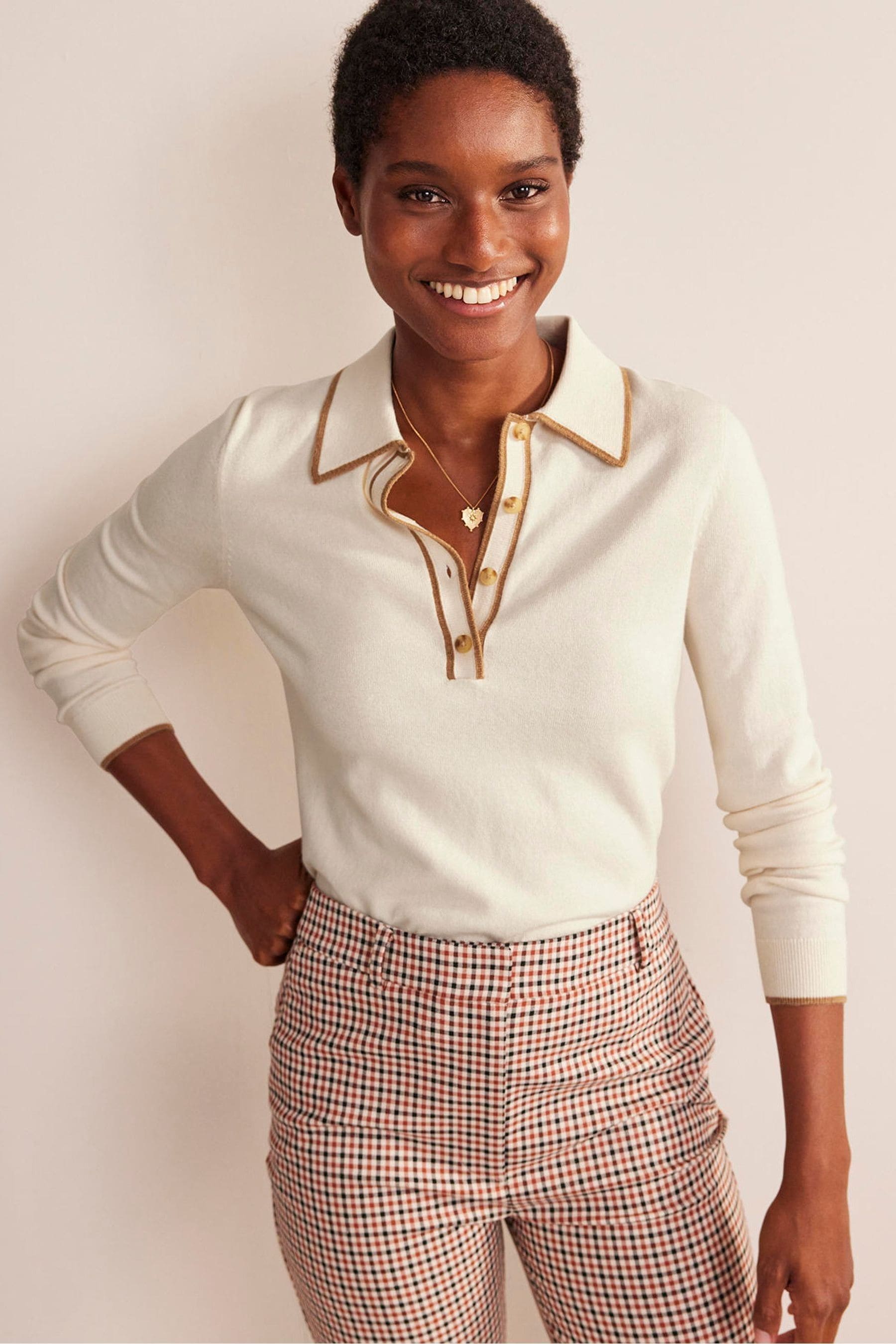 Buy Boden Cream Merino Blend Henley Jumper from Next Luxembourg