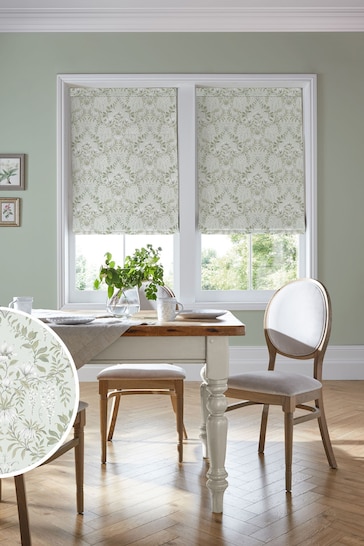 Laura Ashley Sage Green Parterre Made to Measure Roman Blind