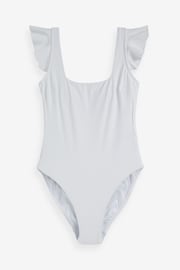 Mint Velvet White Rib Ruffle Square Neck Swimsuit - Image 5 of 7