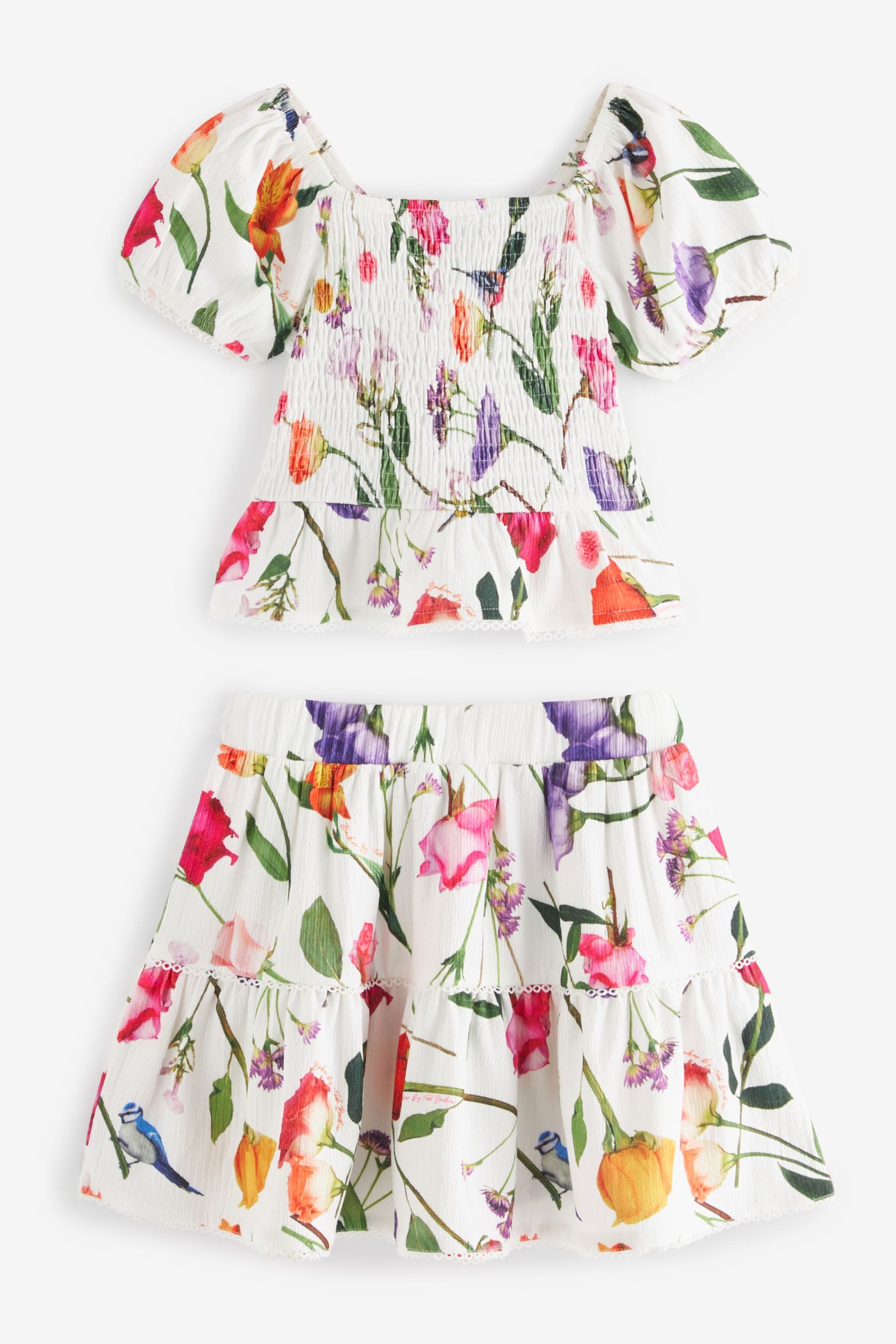 Baker by Ted Baker Floral Shirred Top and Skirt Set - Image 11 of 12