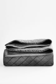 Charcoal Grey Hamilton Velvet Quilted Bedspread - Image 5 of 6