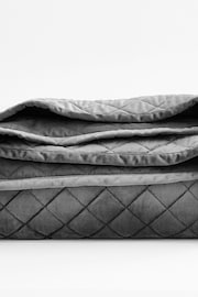 Charcoal Grey Hamilton Velvet Quilted Bedspread - Image 6 of 6