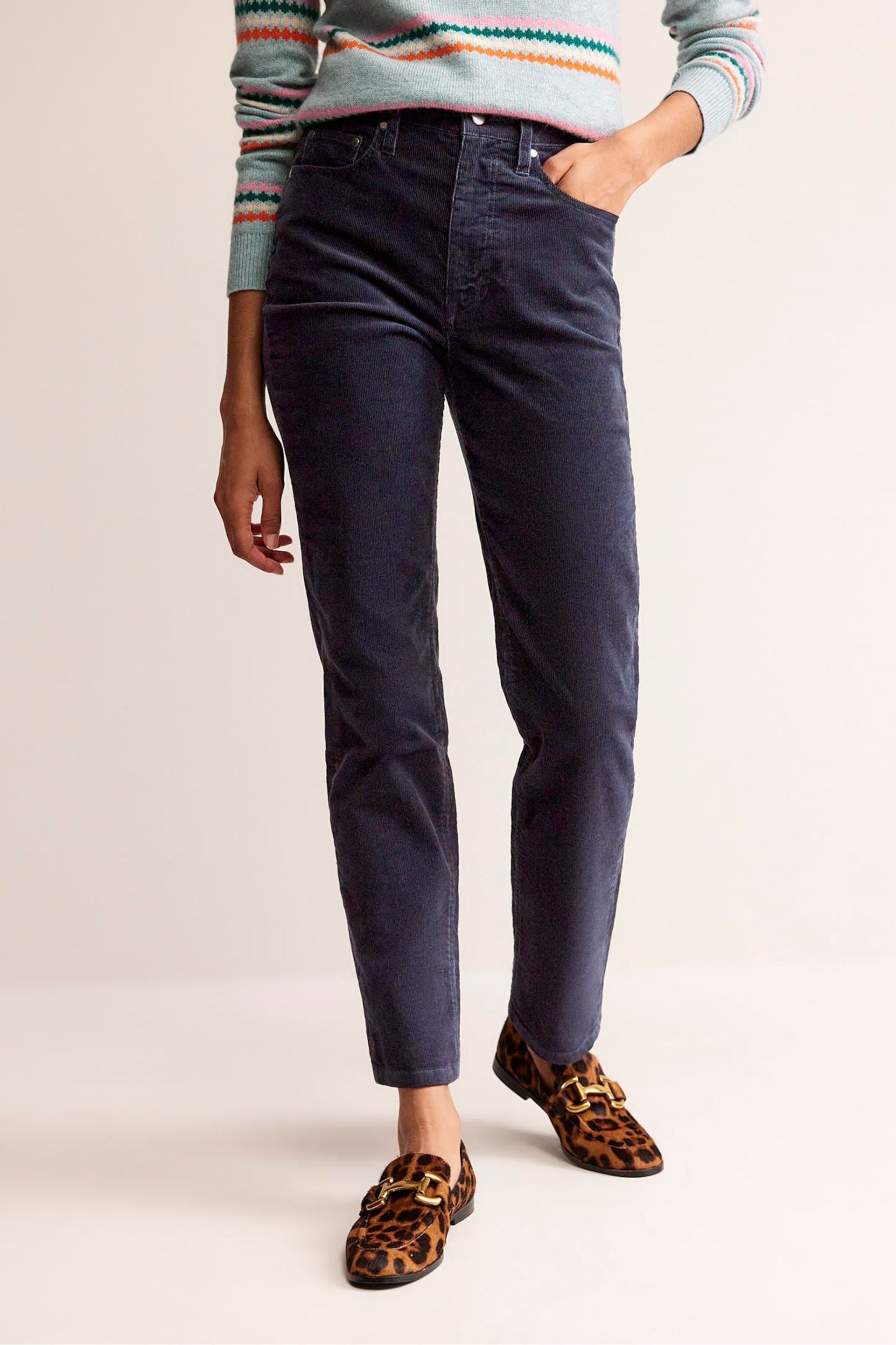 Boden Blue Slim Corduroy Straight Jeans - Image 1 of 6