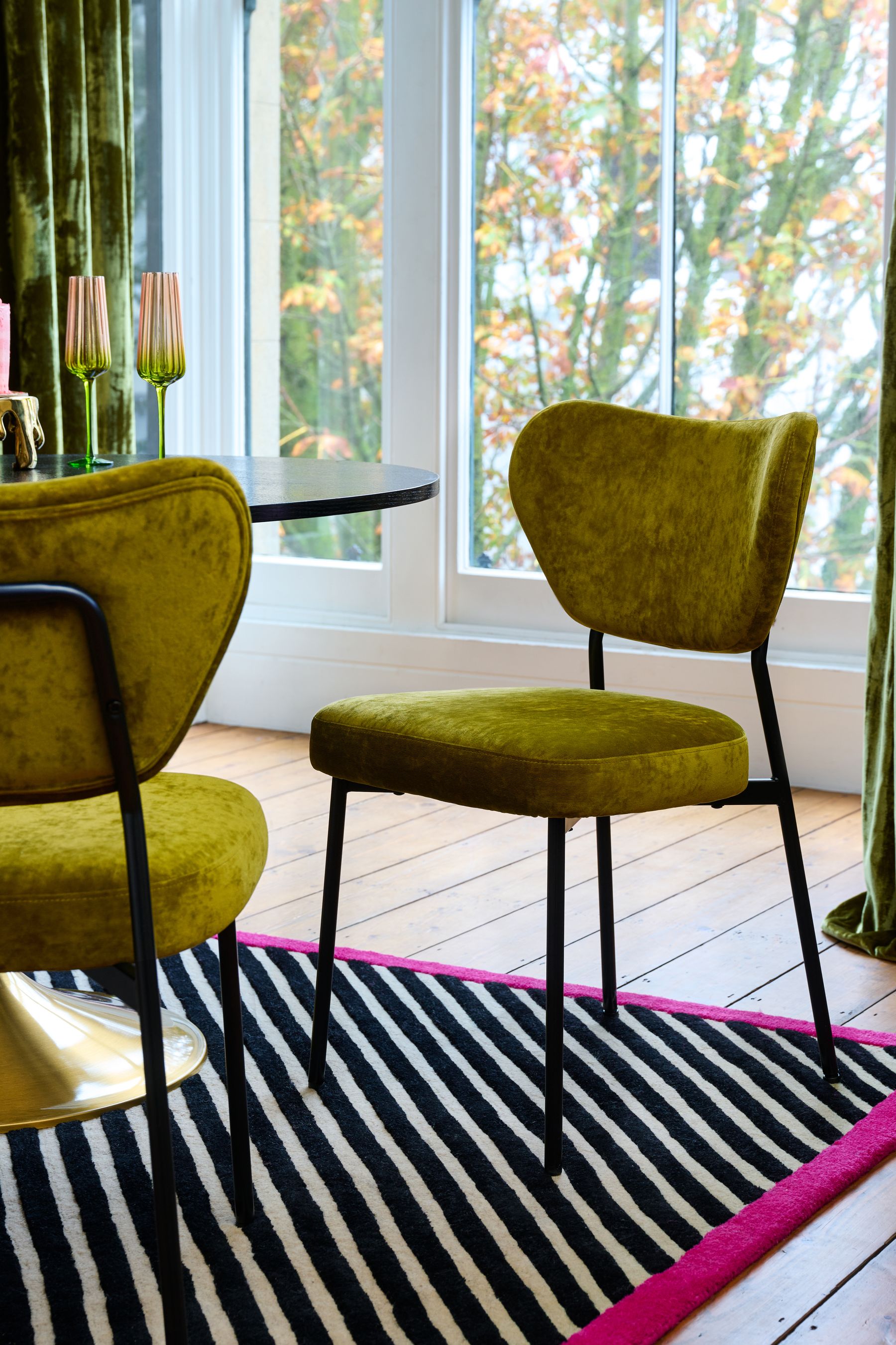 Buy Rockett St George Set of 2 Luxe Needlecord Velvet Vintage Green Perfect Dining Chairs from the Next UK online shop