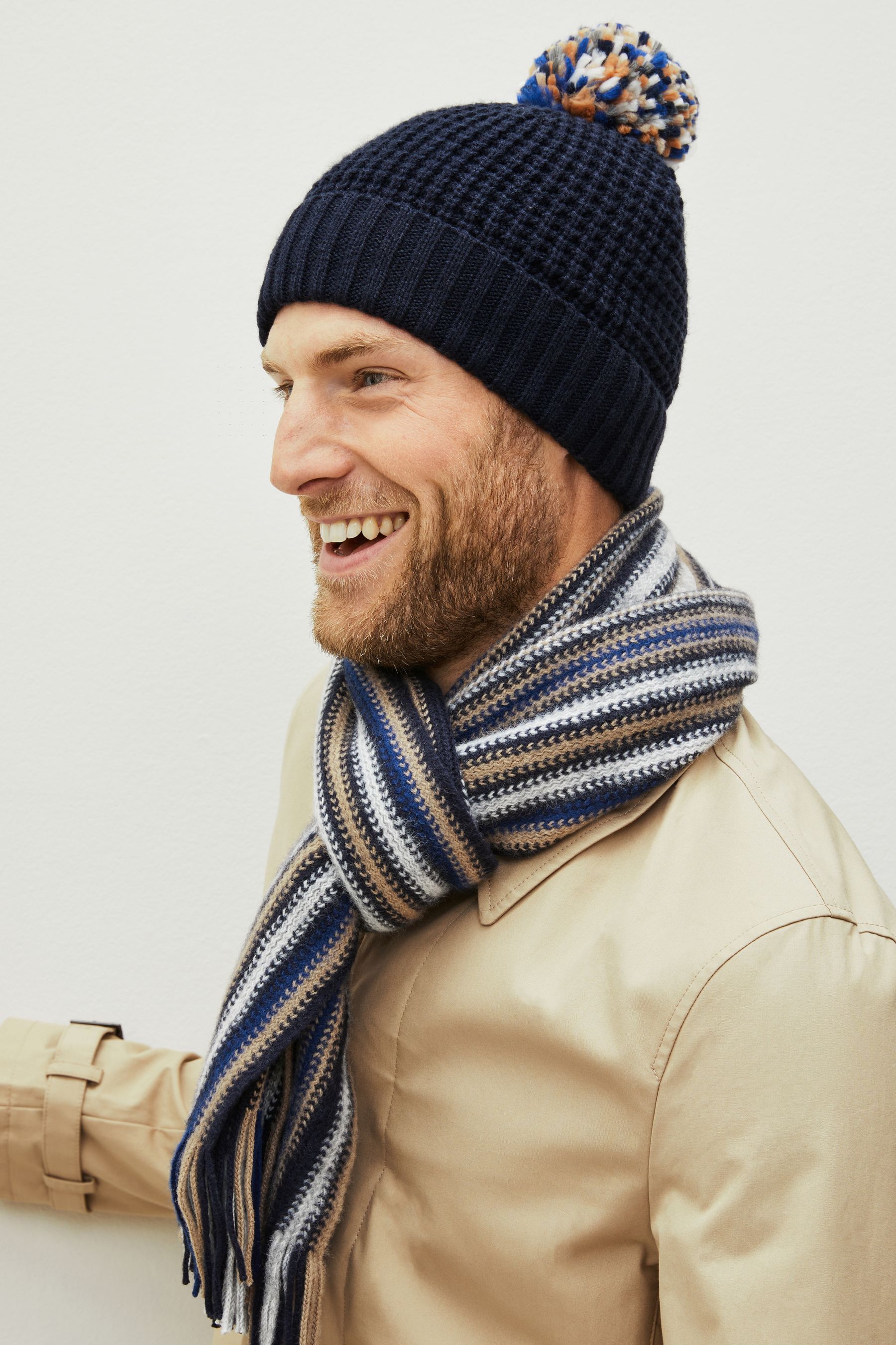 Next mens hat and scarf set best sale