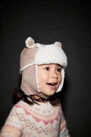 Neutral Faux Shearling Trapper Hat (1-6yrs) - Image 4 of 6