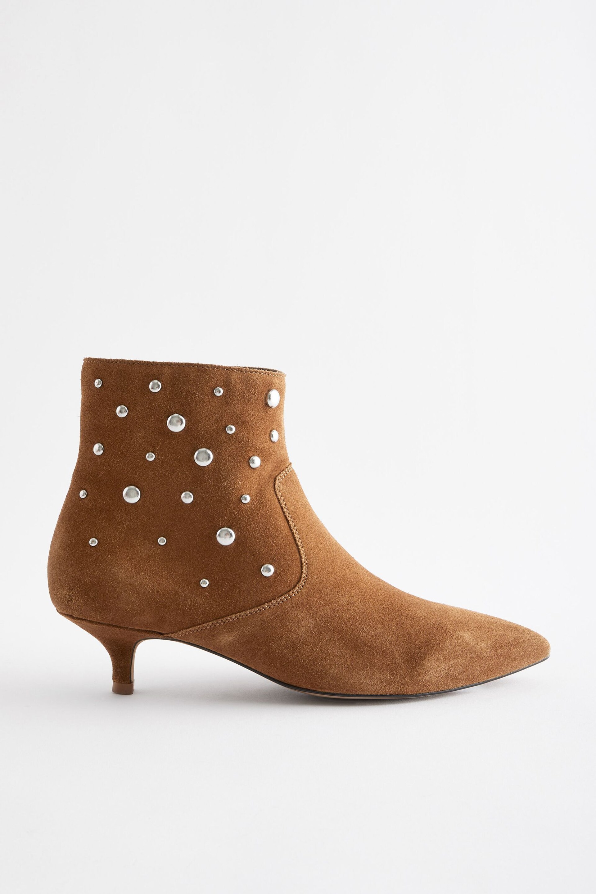 Tan Brown Forever Comfort® Stud Detail Ankle Boots - Image 2 of 5