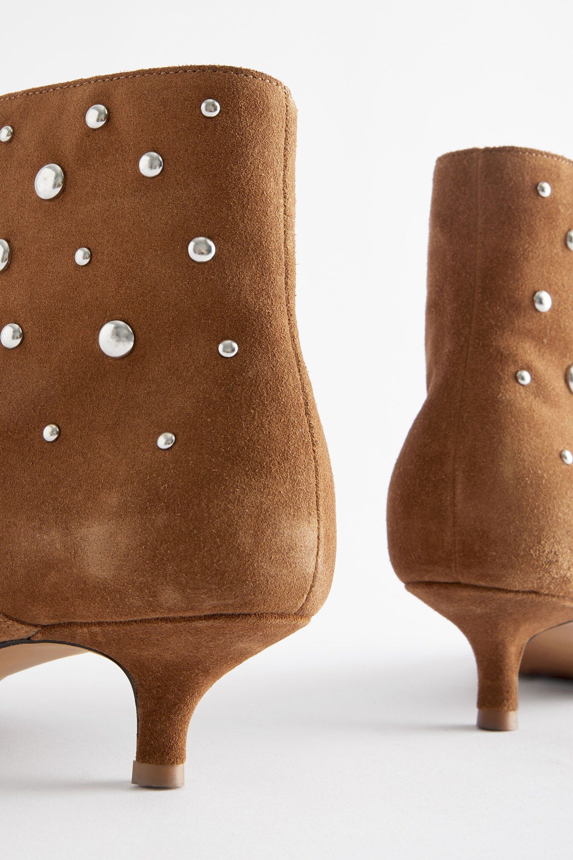 Tan Brown Forever Comfort® Stud Detail Ankle Boots - Image 3 of 5
