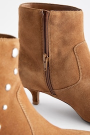 Tan Brown Forever Comfort® Stud Detail Ankle Boots - Image 4 of 5