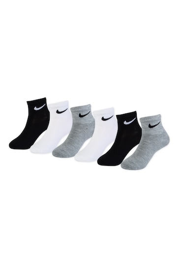 Nike Black Mid Socks 6 Pack Little Kids