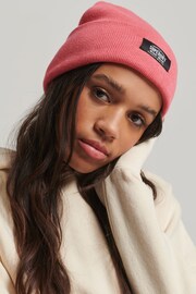Superdry Pink Classic Knitted Beanie Hat - Image 1 of 3