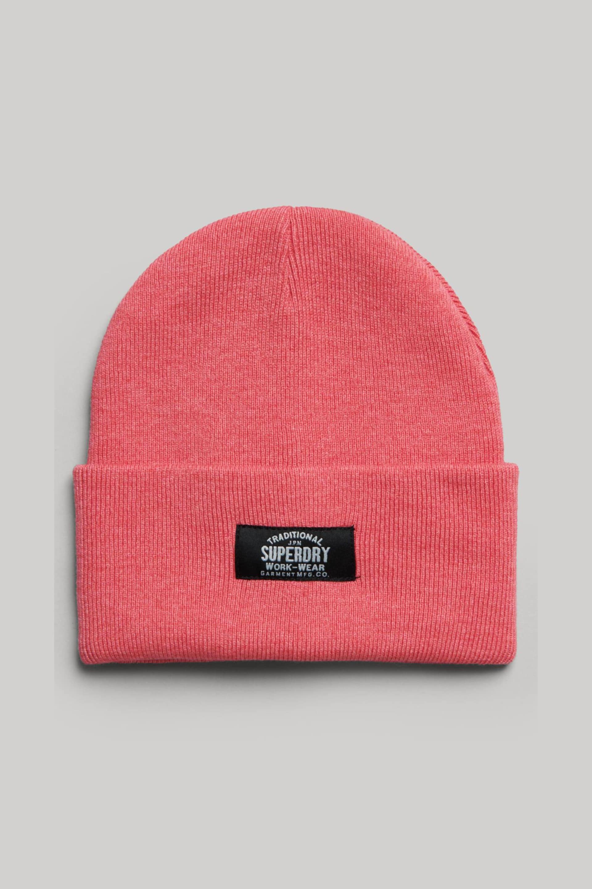 Superdry Pink Classic Knitted Beanie Hat - Image 2 of 3