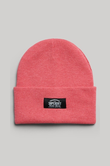 Superdry Pink Classic Knitted Beanie Hat